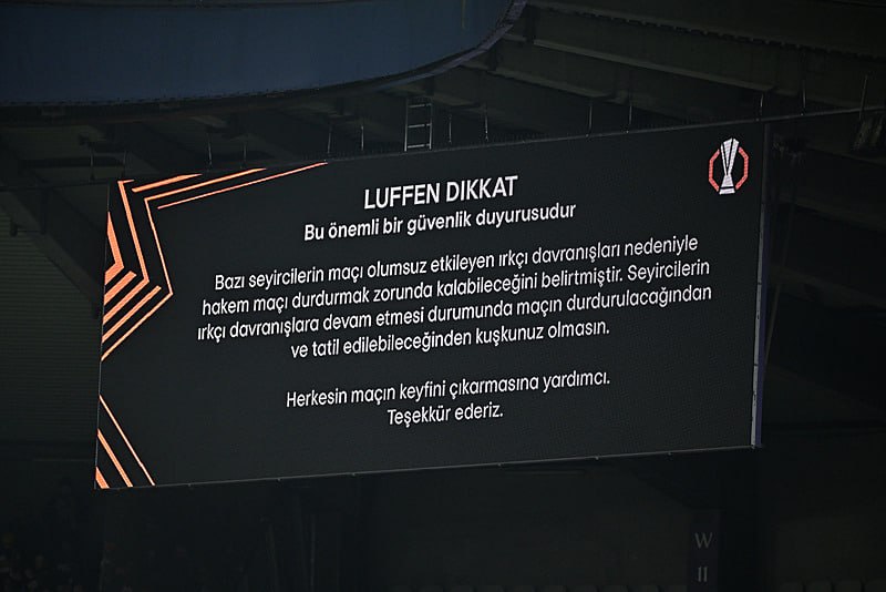 Anderlecht - Fenerbahçe maçında yapılan anons (AA)