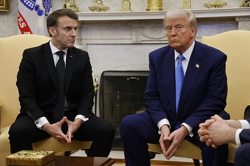 ABD Başkanı Trump ve Fransa Cumhurbaşkanı Emmanuel Macron. (AFP)
