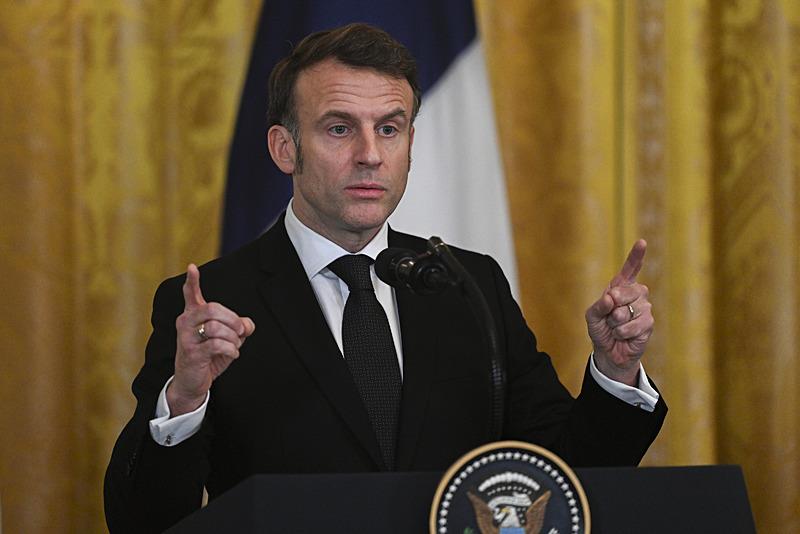 Trump ve Macron, Beyaz Saray'da bir araya geldi. (AA)