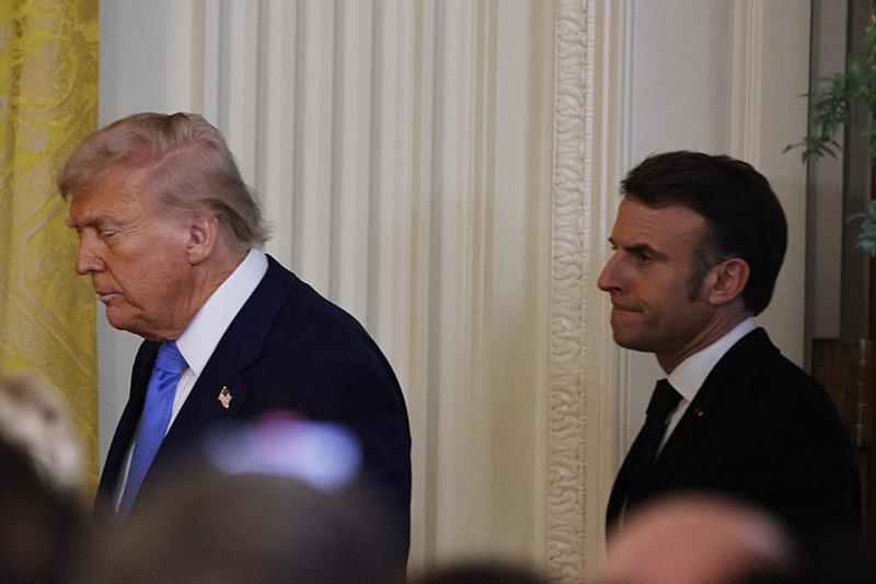 Trump ve Macron, Beyaz Saray'da bir araya geldi. (AA)