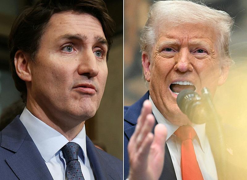 Kanada Başbakanı Justin Trudeau ve ABD Başkanı Donald Trump, Takvim Fotoğraf Arşivi