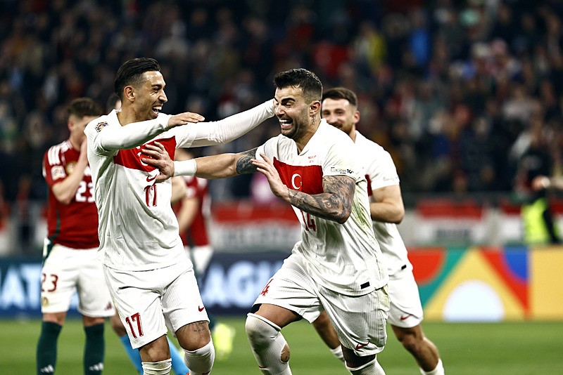 A Milli Futbol Takımı, UEFA Uluslar Ligi A/B play-off turu rövanş maçında, Macaristan ile başkent Budapeşte'deki Puskas Arena'da karşı karşıya geldi. (AA)