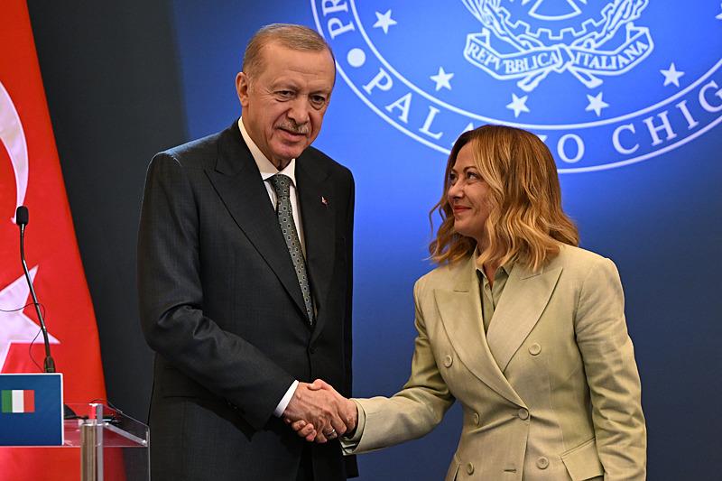 Başkan Recep Tayyip Erdoğan ve İtalya Başbakanı Giorgia Meloni, AA