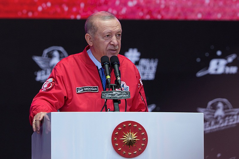 Başkan Erdoğan, TEKNOFEST KKTC Ödül Töreni'nde konuştu. (AA)