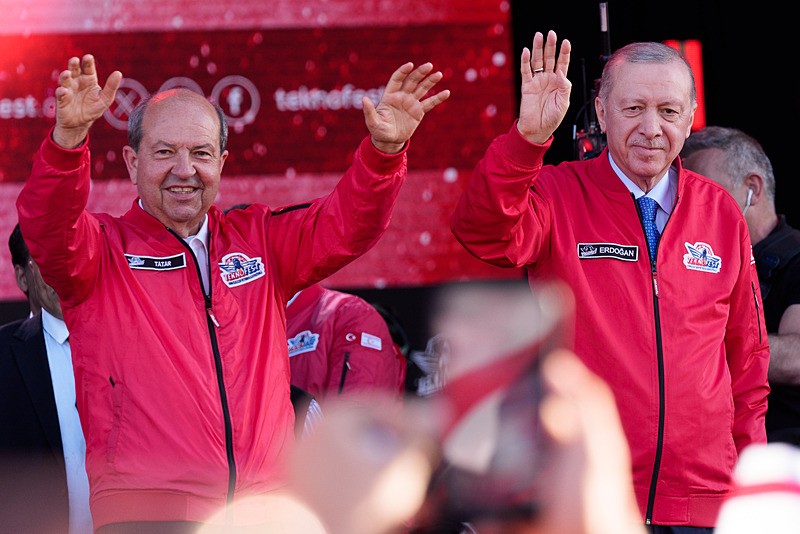 Başkan Erdoğan, TEKNOFEST KKTC Ödül Töreni'nde konuştu. (AA)