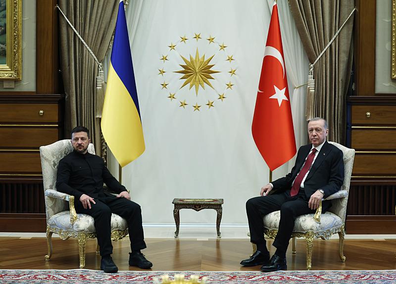 Başkan Erdoğan, Ukrayna Devlet Başkanı Zelenskiy ile görüştü. (AA)
