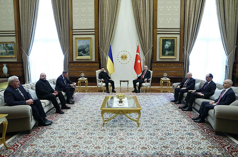 Başkan Erdoğan, Ukrayna Devlet Başkanı Zelenskiy ile görüştü. (AA)