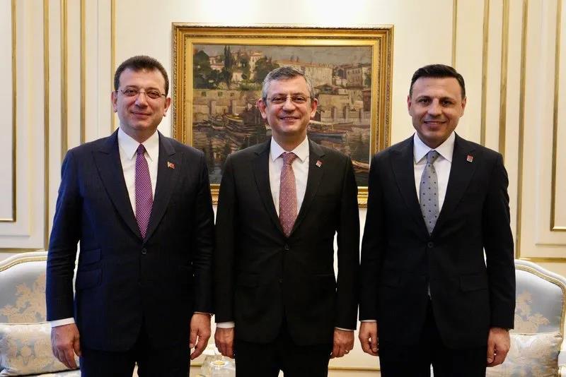 Özgür Özel Ekrem İmamoğlu ve Özgür Çelik. (Fotoğraf: AA, Takvim.com.tr Arşiv)