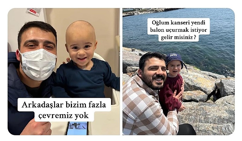 İstanbul'da kanseri yenen çocuk için gökyüzüne balonlar bırakıldı.