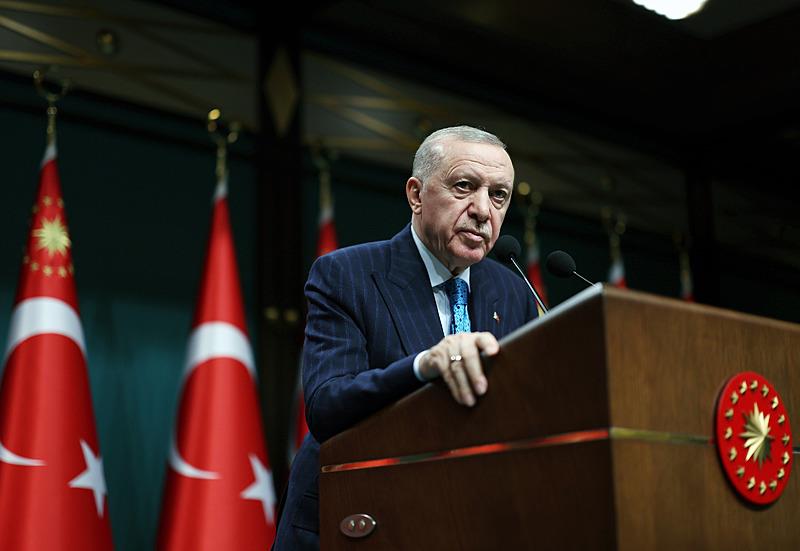 Başkan Erdoğan, Kabine Toplantısı sonrası açıklama yaptı. (AA)