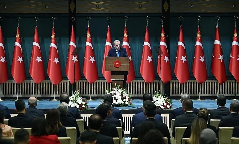 Başkan Erdoğan, Kabine Toplantısı sonrası açıklama yaptı. (AA)