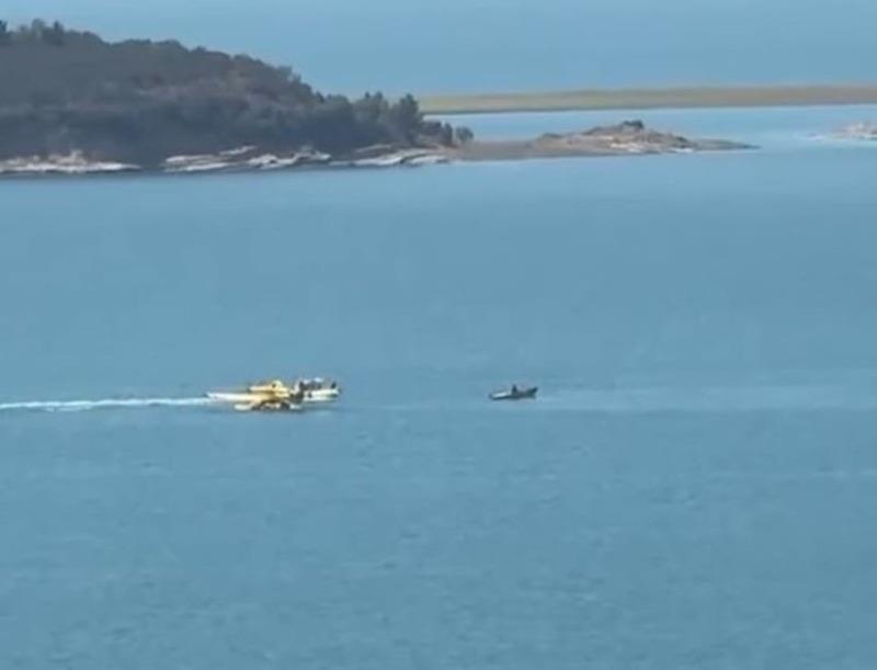 Adana'da yangın söndürme uçağı göle düştü (Fotoğraf: İHA)