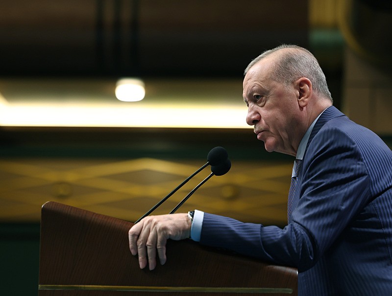 Başkan Erdoğan, Kabine Toplantısı'nın ardından millete seslendi. (AA)