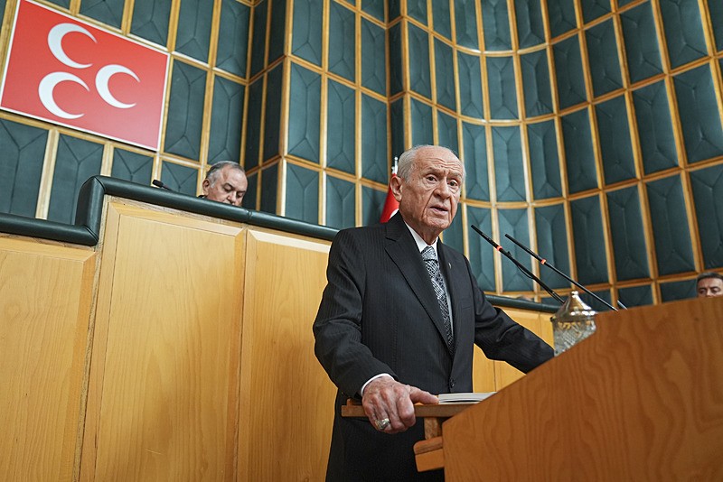 MHP Genel Başkanı Devlet Bahçeli, partisinin TBMM Grup Toplantısı'na katılarak konuşma yaptı (Fotoğraf: AA)