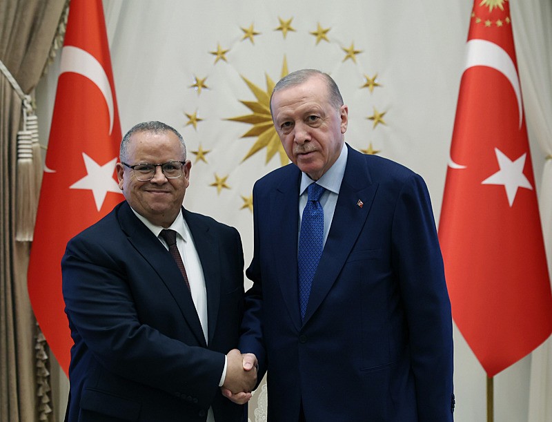 Cezayir Büyükelçisi Boumediene Guennad, Cumhurbaşkanı Erdoğan'a güven mektubunu sundu. 