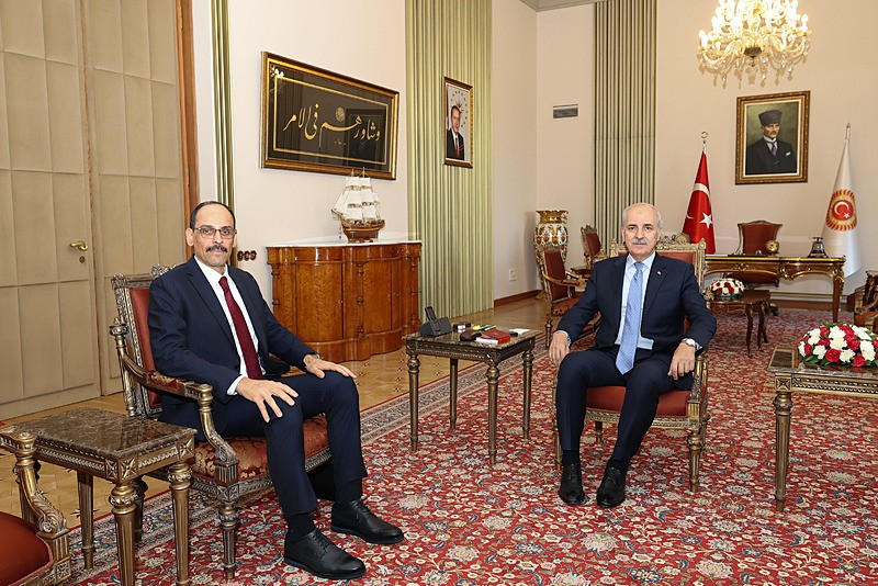TBMM Başkanı Kurtulmuş, MİT Başkanı Kalın'ı kabul etti. (AA)