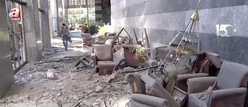 TBMM'deki bombalanan alanların hasarını ilk kez A Haber ekipleri görüntülendi.