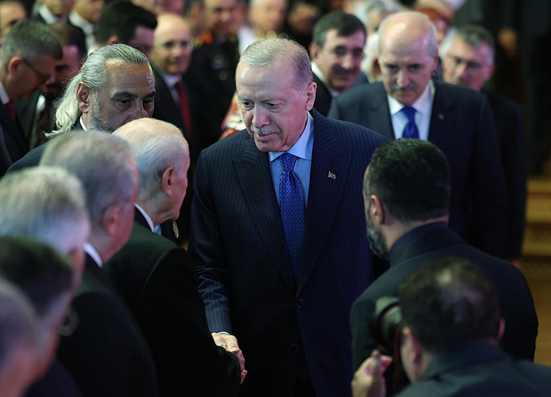 Başkan Erdoğan, TBMM'de düzenlenen 15 Temmuz Demokrasi ve Milli Birlik Günü anma programına katıldı (Fotoğraf: AA)
