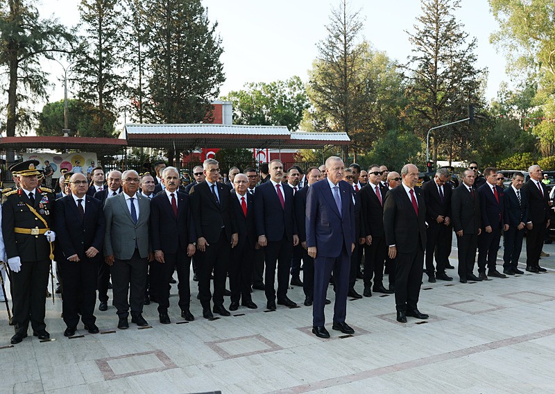 Başkan Recep Tayyip Erdoğan, Lefkoşa'da, Kıbrıs Barış Harekatı'nın 51. yıl dönümünde, 20 Temmuz Barış ve Özgürlük Bayramı törenine katıldı, AA