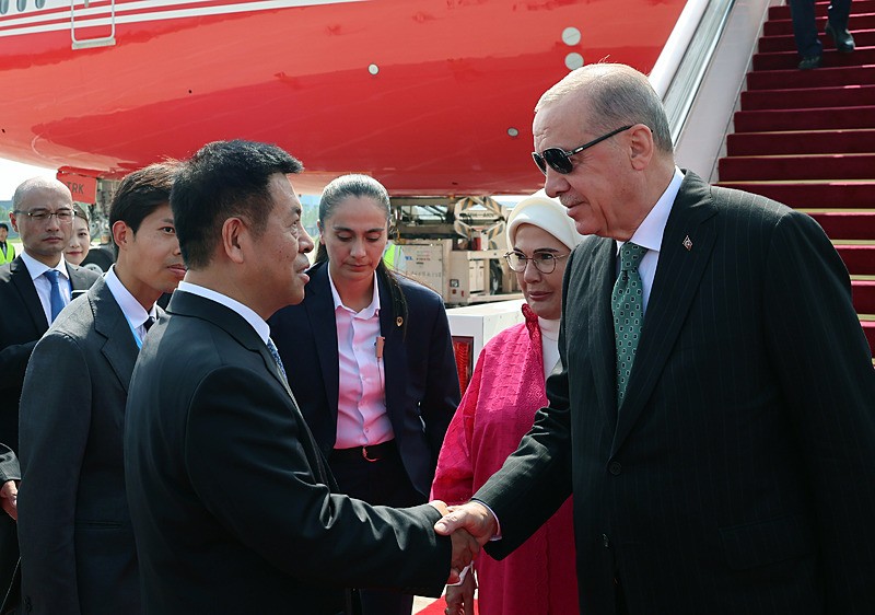 Başkan Erdoğan Şanghay İşbirliği Örgütünün 25. Devlet Başkanları Konseyi Zirvesi'ne katılmak üzere Çin'in Tiencin şehrine geldi (AA)