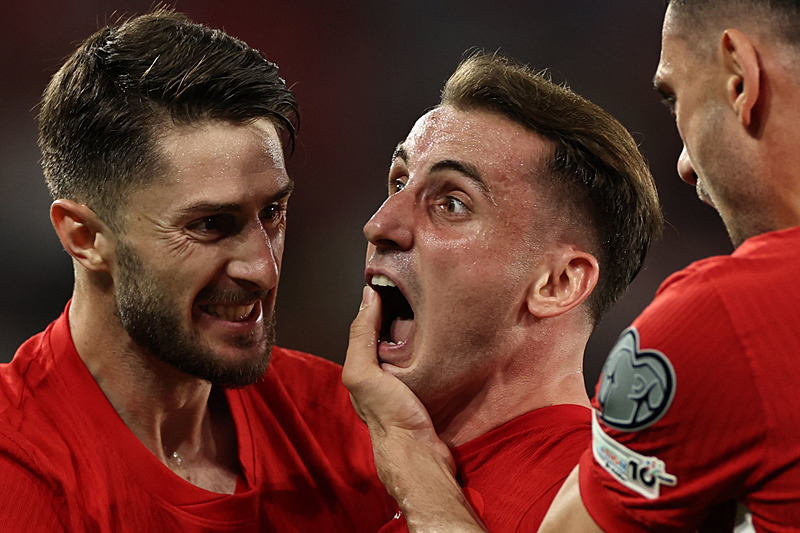 Kerem Aktürkoğlu'nun gol sevinci (REUTERS)