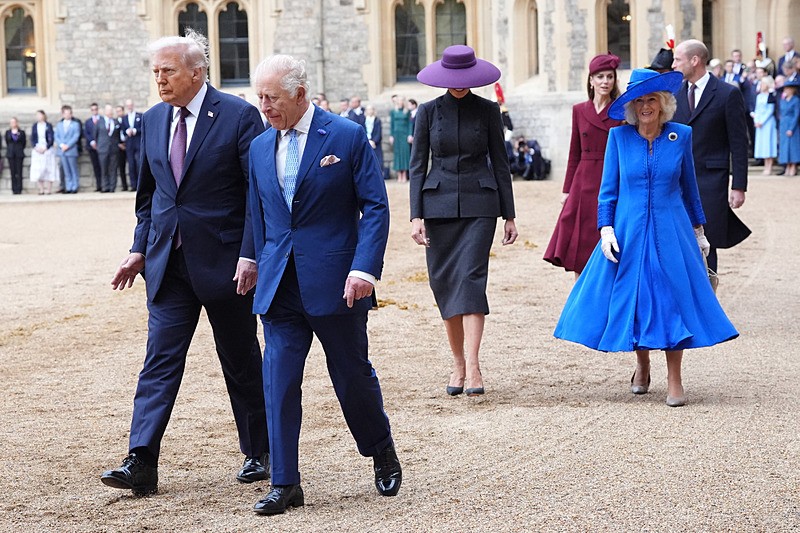 Trump, Kral Charles, Melania Trump, Kraliçe Camilla, Kate Middleton ve William; Reuters