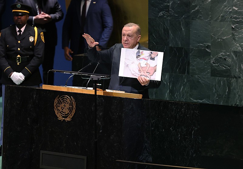 Başkan Recep Tayyip Erdoğan, Birleşmiş Milletler (BM) Genel Kurulu'nda konuştu.