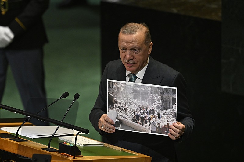 Başkan Erdoğan BM Genel Kurulu'nda İsrail'in Filistin'de uyguladığı soykırıma dikkat çekti