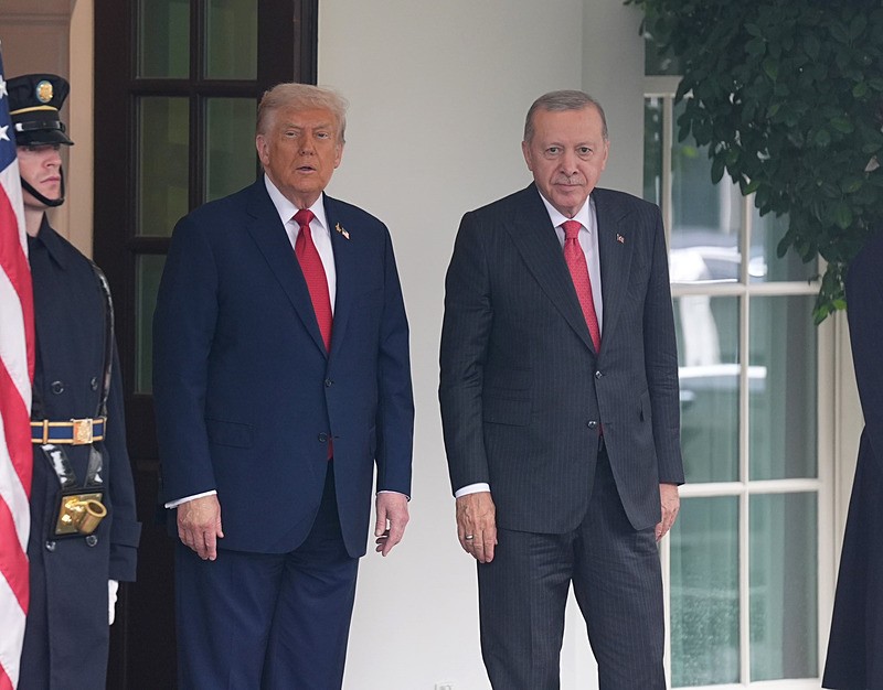 Başkan Erdoğan ile ABD Başkanı Trump görüşmesi. (AA)