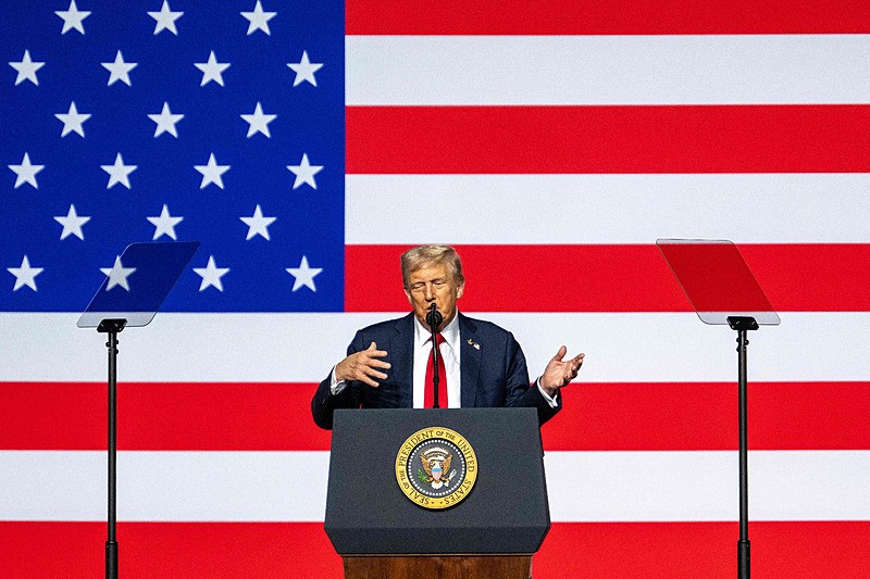 Trump'ın Deniz Piyadeleri Müzesi'ndeki konuşması, AFP