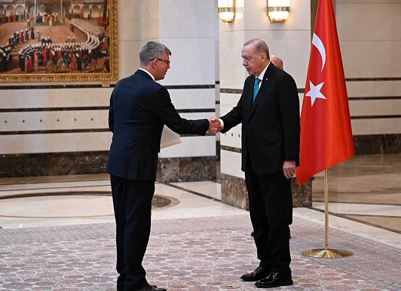  Litvanya Büyükelçisi Marius Janukonis, Cumhurbaşkanı Erdoğan'a güven mektubu sundu (Fotoğraf: AA)