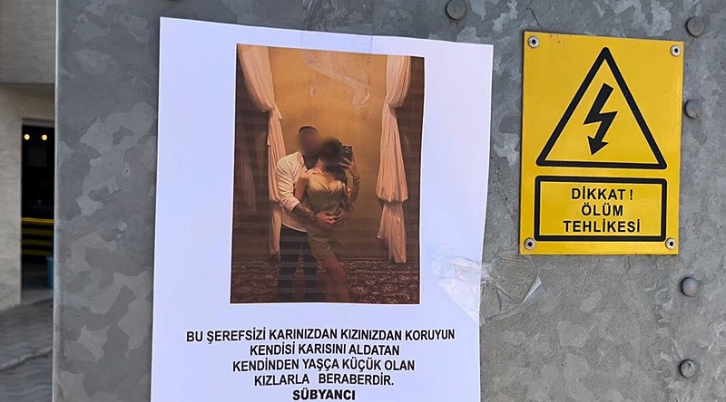 Bursa'da tartıştığı kişinin afişini her yere astı - Fotoğraf: İHA