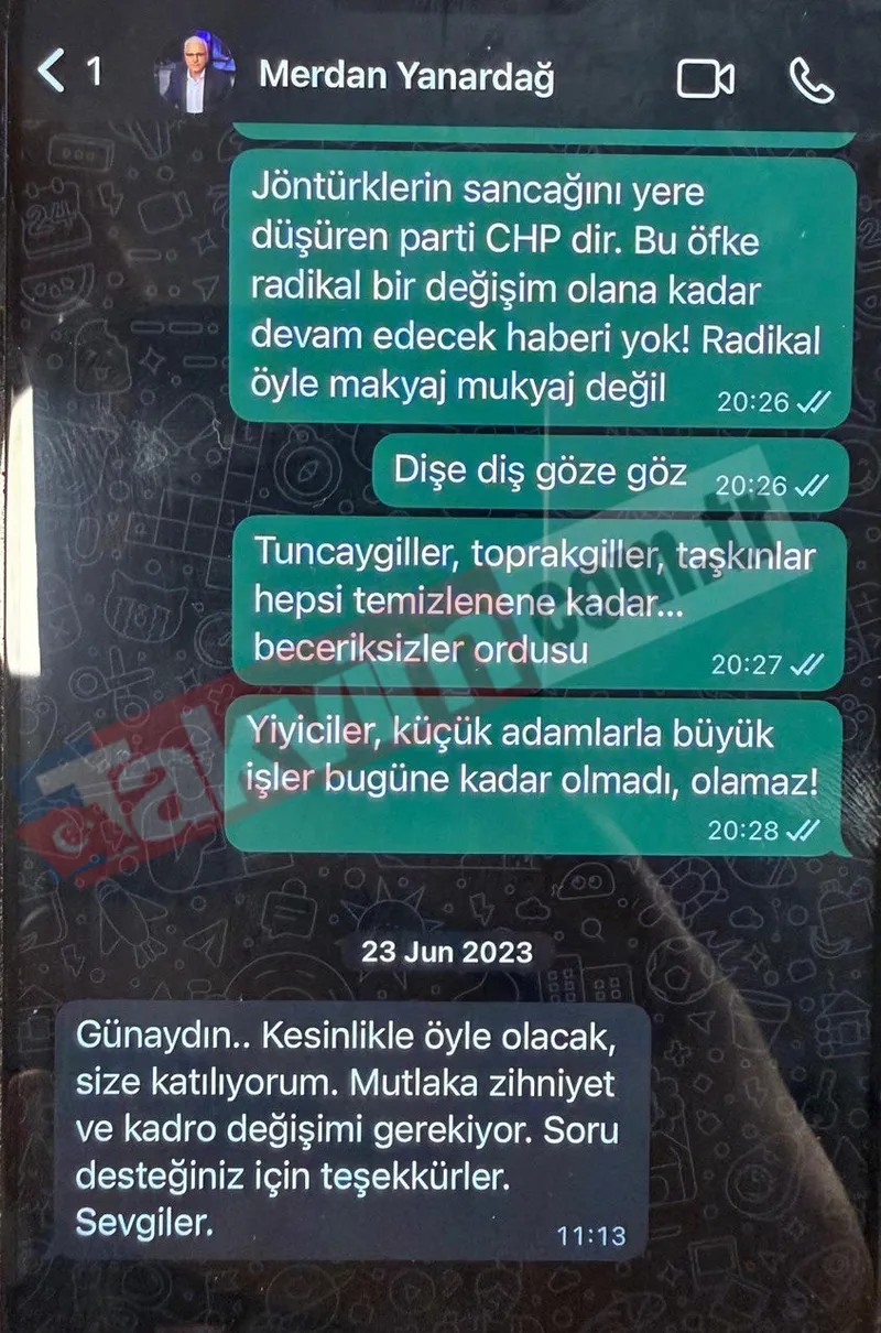 WhatsApp yazışmaları Yanardağ'ın Gün'den nasıl talimat aldığını gösterdi