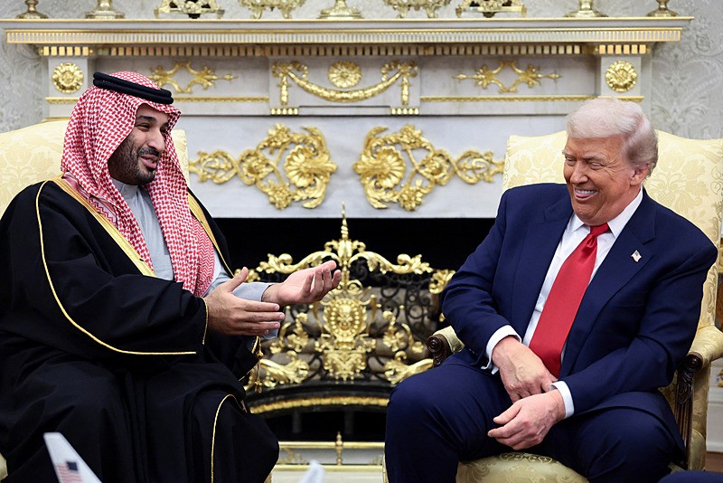 ABD Başkanı Donald Trump, Suudi Veliaht Prensi Muhammed bin Selman ile Washington'daki Beyaz Saray'da bir araya geldi. (Reuters)