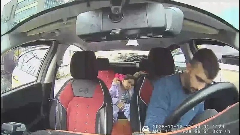 Böcek ailesinin taksideki görüntüleri.