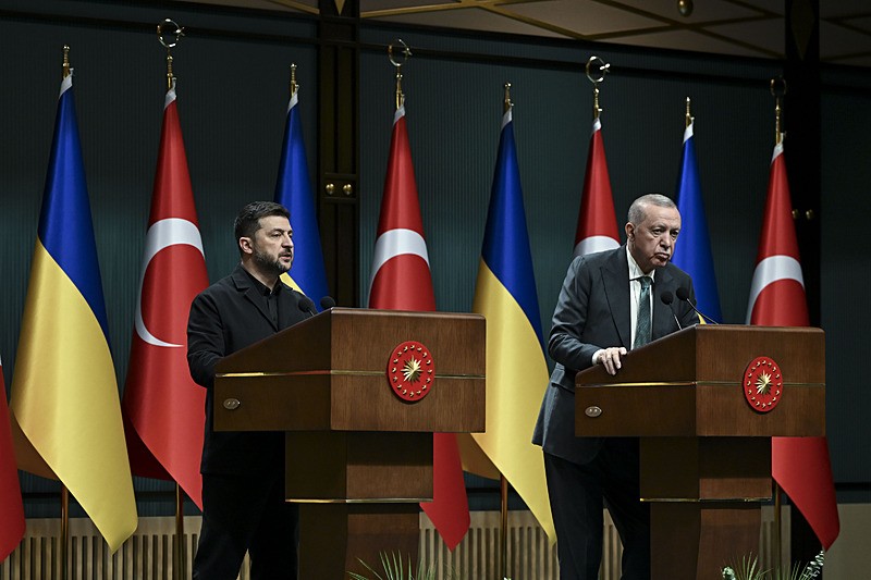 Başkan Erdoğan Ukrayna Devlet Başkanı Zelensky. (AA)