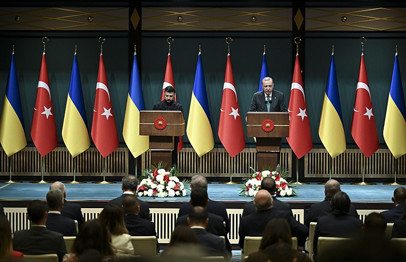 Başkan Erdoğan Ukrayna Devlet Başkanı Zelensky. (AA)