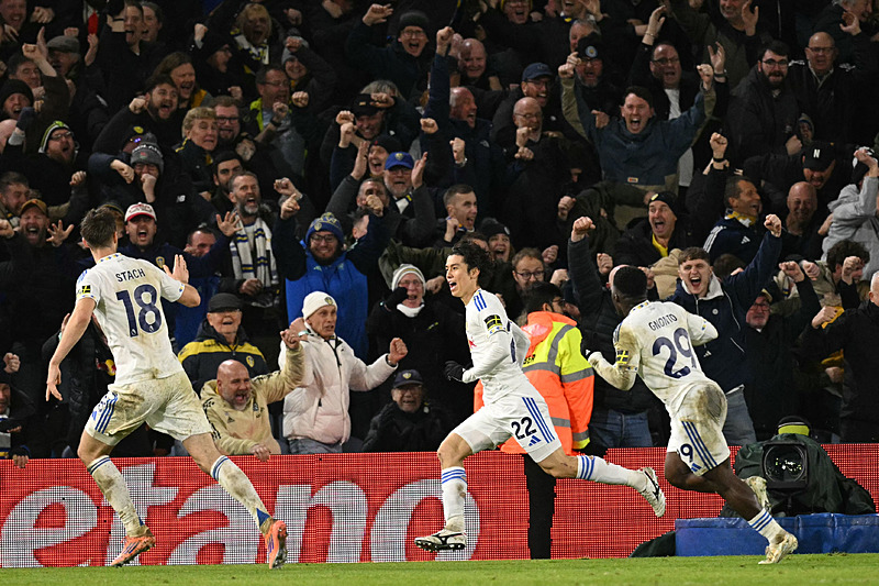 Leeds United'ın gol sevinci (AFP)
