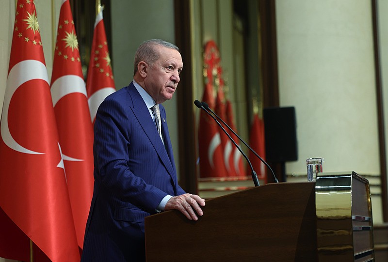 Başkan Erdoğan, Uluslararası Demokratlar Birliği heyetini kabul etti (Fotoğraf: AA)