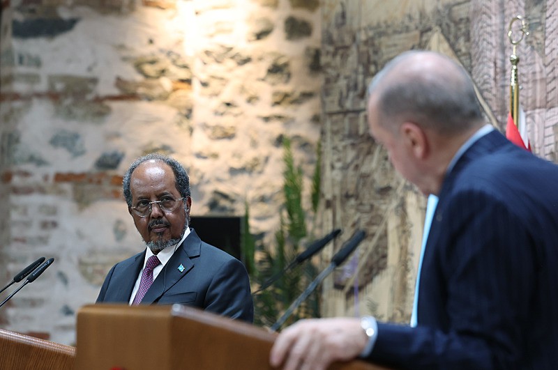 Başkan Erdoğan ve Somali Cumhurbaşkanı Mahmud, ortak basın toplantısı düzenledi. (AA)