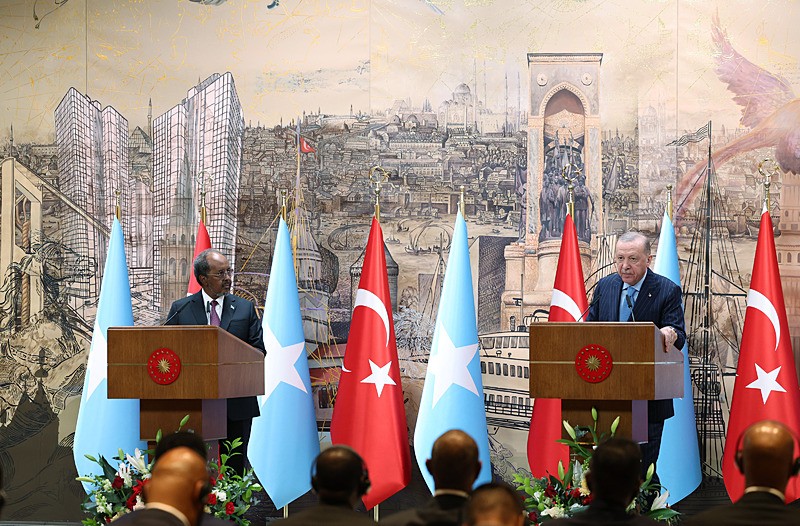 Başkan Erdoğan ve Somali Cumhurbaşkanı Mahmud, ortak basın toplantısı düzenledi. (AA)