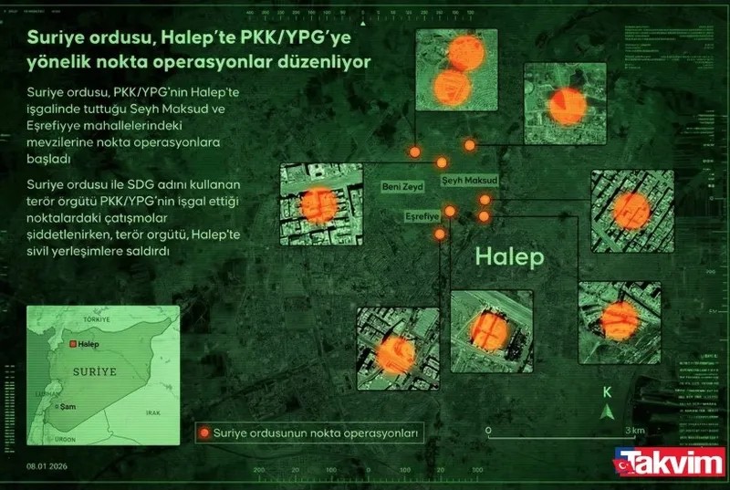 Halep'te neler oluyor? Suriye ordusundan SDG'ye operasyon: Şeyh Maksud Mahallesi'nin yüzde 90'ında kontrolü sağladı-1
