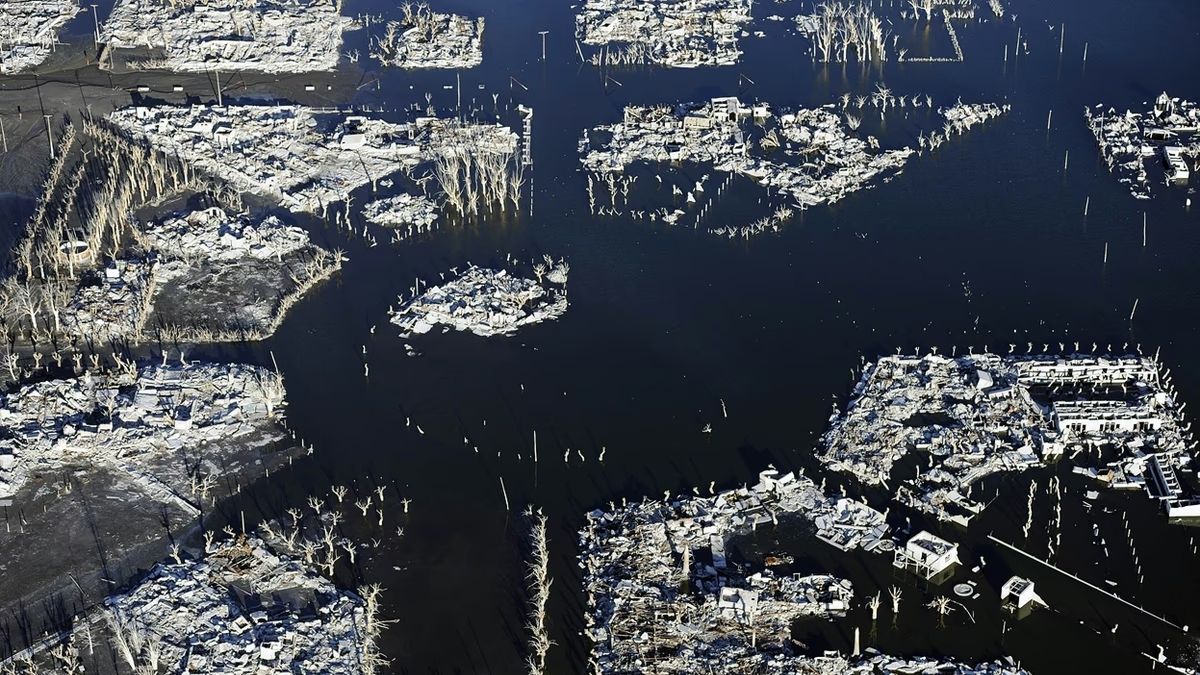 Villa Epecuen, 1985 yılında yaşanan büyük sel felaketinin ardından tamamen sular altında kaldı. (Foto: The Atlantic)