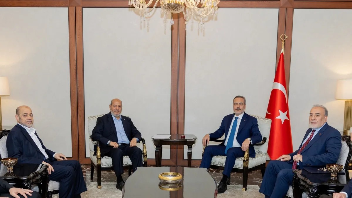 Dışişleri Bakanı Hakan Fidan, Hamas Siyasi Büro Başkanı Halil el-Hayye ve beraberindeki Hamas heyeti ile Ankara'da görüşmüştü. (Foto: DHA)