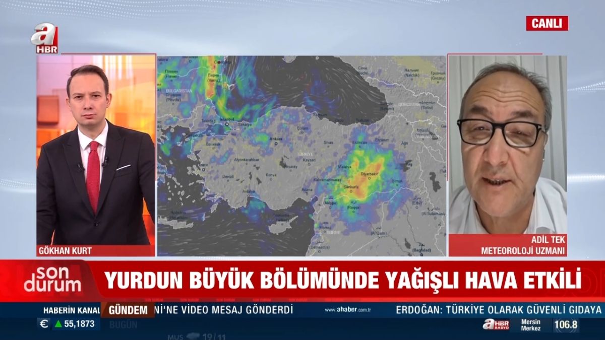 İstanbul'da çarşamba gecesinden itibaren yağış ve kuvvetli rüzgarın etkisini artırması beklenirken, hava sıcaklıklarının perşembe günü 15 dereceye kadar düşeceği tahmin ediliyor. (Foto: A Haber TV)
