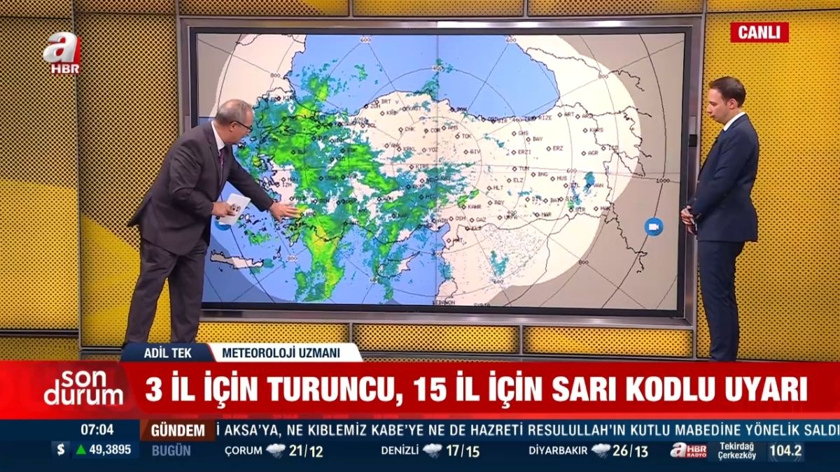 Kent genelinde kuvvetli yağışla birlikte kuzeyli rüzgârların da etkisini artırması bekleniyor. (Foto: A Haber TV)
