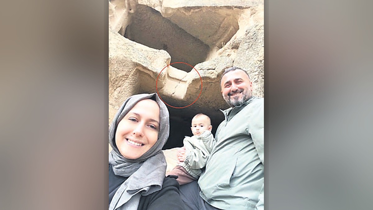 Çöken peribacasındaki çatlak objektife böyle yansıdı.