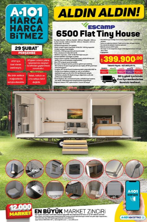 A101 şimdi de prefabrik ev satıyor! 24 Şubat 2024 A101 aktüel ürünler Aldın Aldın kataloğu fiyat listesi!