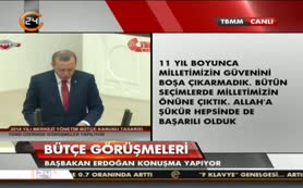 Erdoğan bütçe görüşmelerinde konuştu