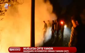 Muğla'da çifte yangın!